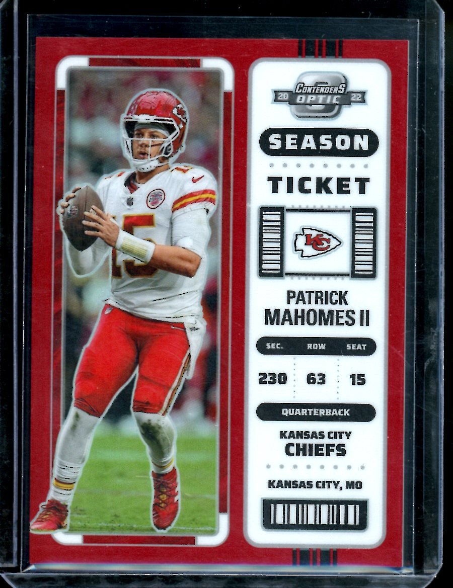2022 Panini Contenders Optic Patrick Mahomes II Season Ticket Red /175 Chiefs