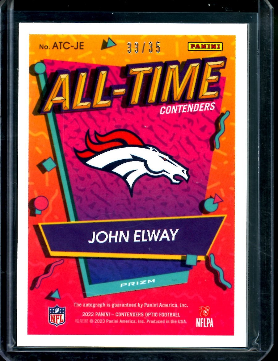 2022 Panini Contenders Optic John Elway All-Time Contenders Auto /35 Broncos