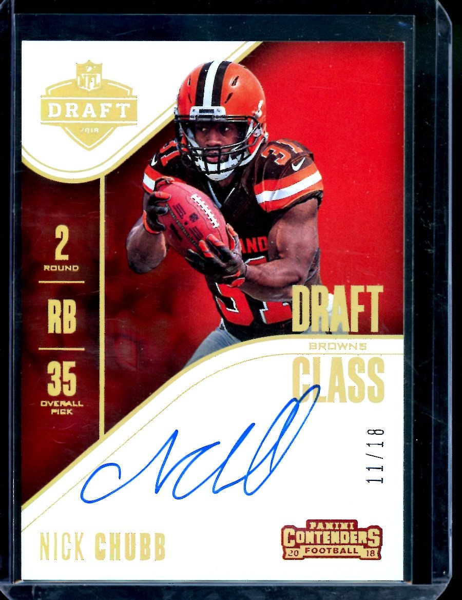 2018 Panini Contenders Nick Chubb Rookie Draft Class Auto /18 Browns