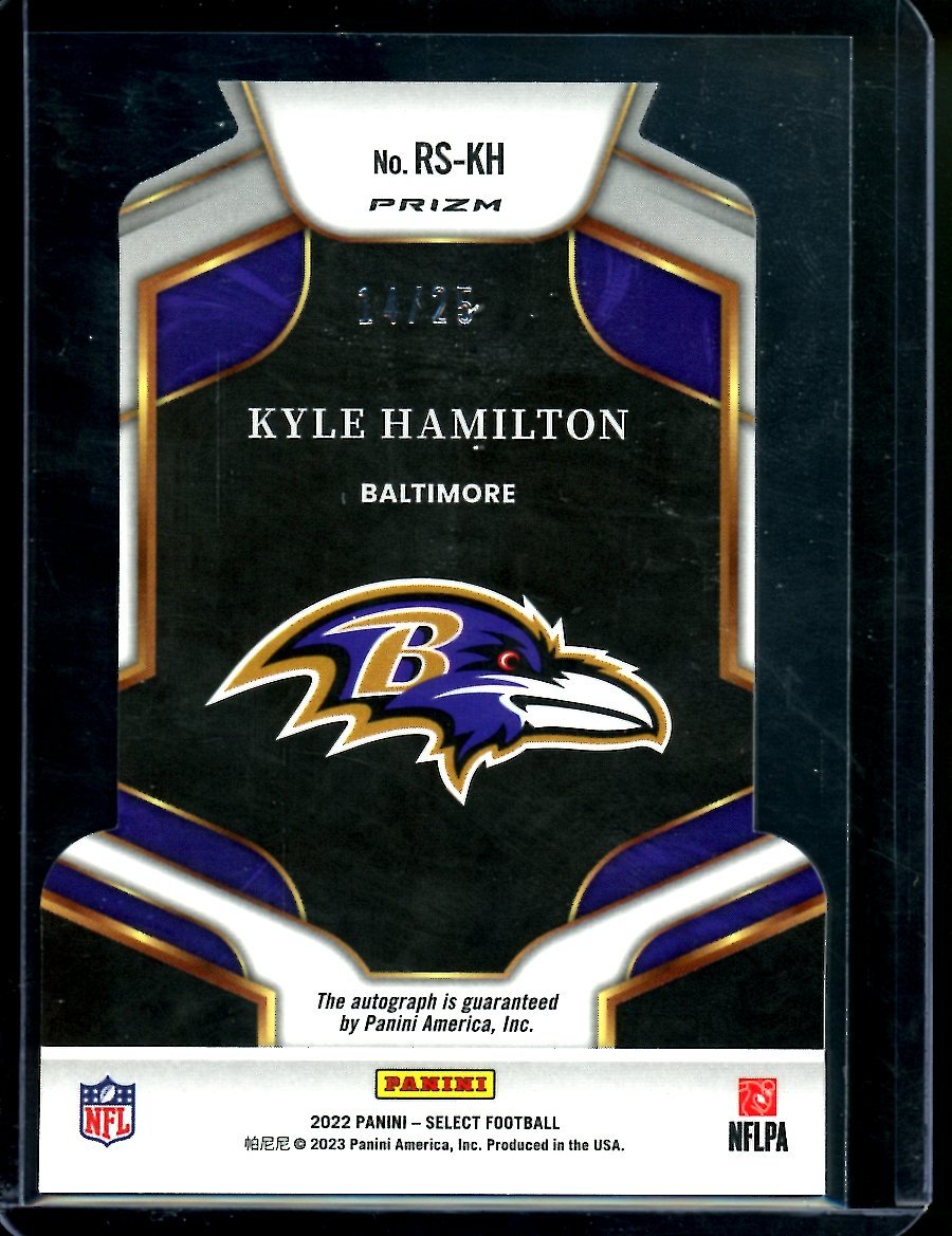 2022 Panini Select Kyle Hamilton Rookie Tie-Dye Die-Cut Auto /25 Ravens