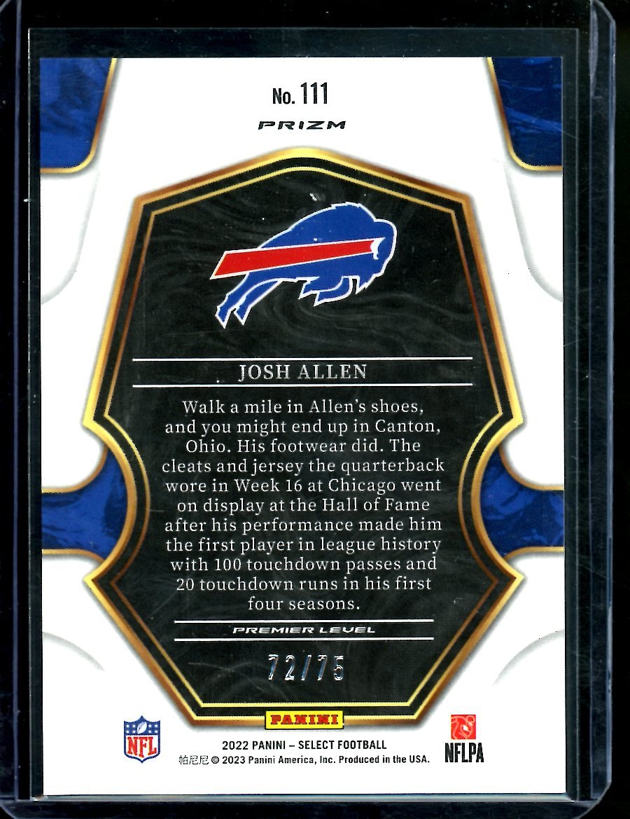 2022 Panini Select Josh Allen Premier Level Purple /75 Bills