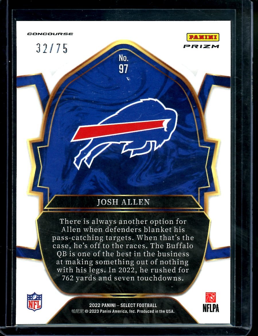 2022 Panini Select Josh Allen Concourse Purple /75 Bills