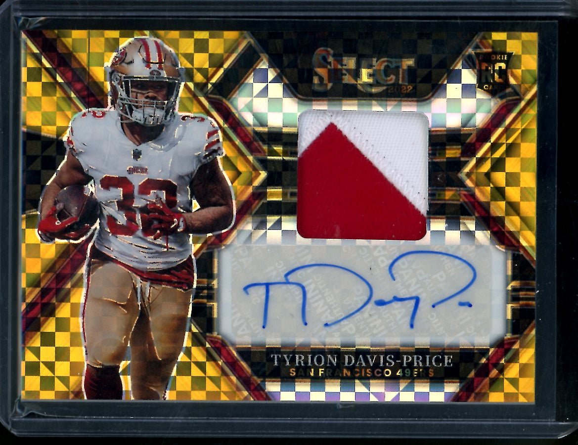 2022 Panini Select Tyrion Davis-Price Rookie Auto RPA Gold /10 49ers
