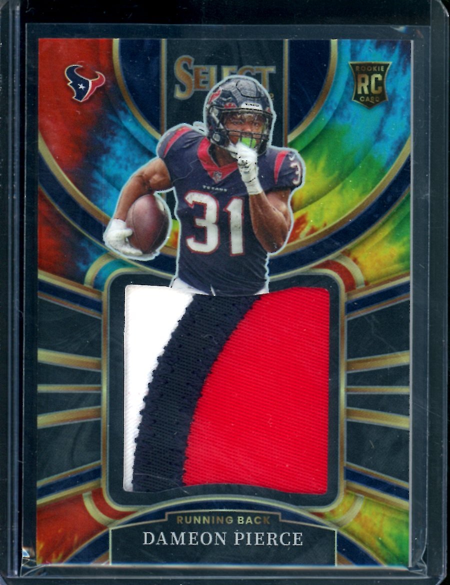 2022 Panini Select Dameon Pierce Rookie Tye-Die Patch /25 Texans