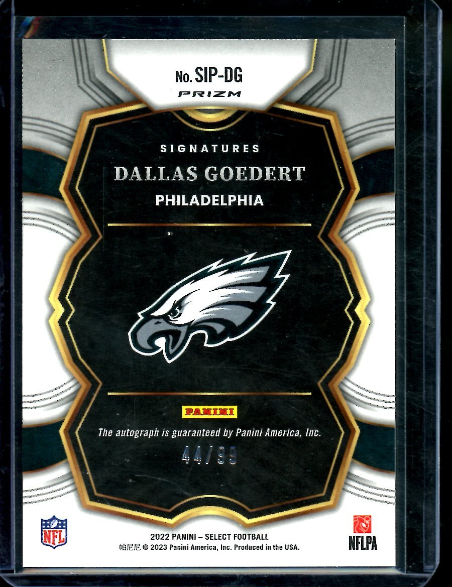 2022 Panini Select Dallas Goedert Silver Auto /99 Eagles