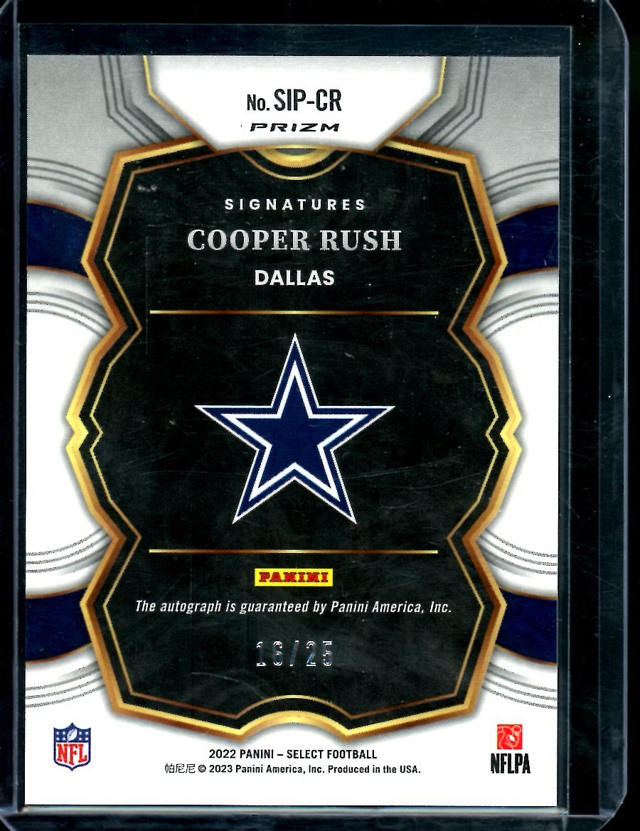 2022 Panini Select Cooper Rush Tye-Die Auto /25 Cowboys