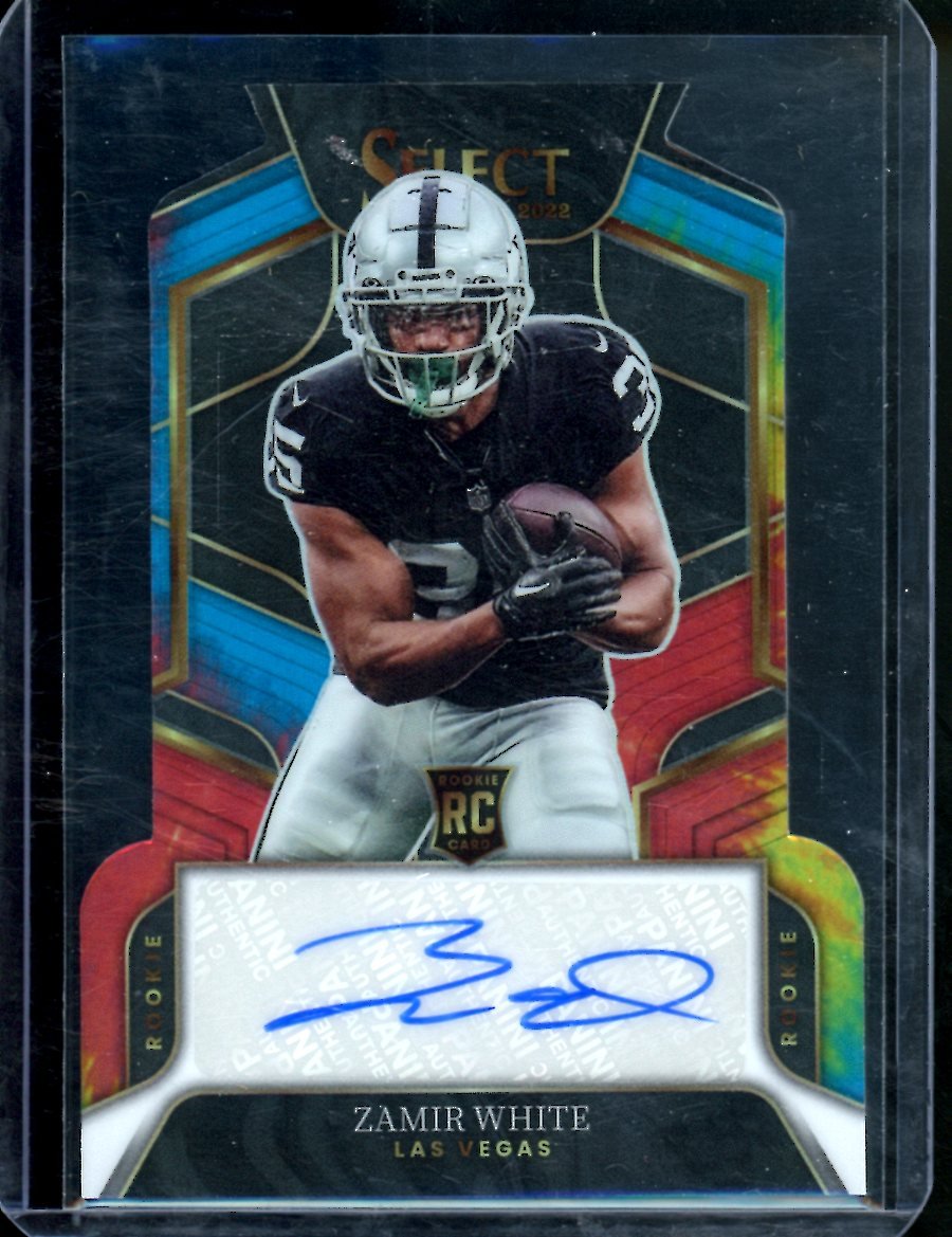 2022 Panini Select Zamir White Rookie Tye-Die Die-Cut Auto /25 Raiders