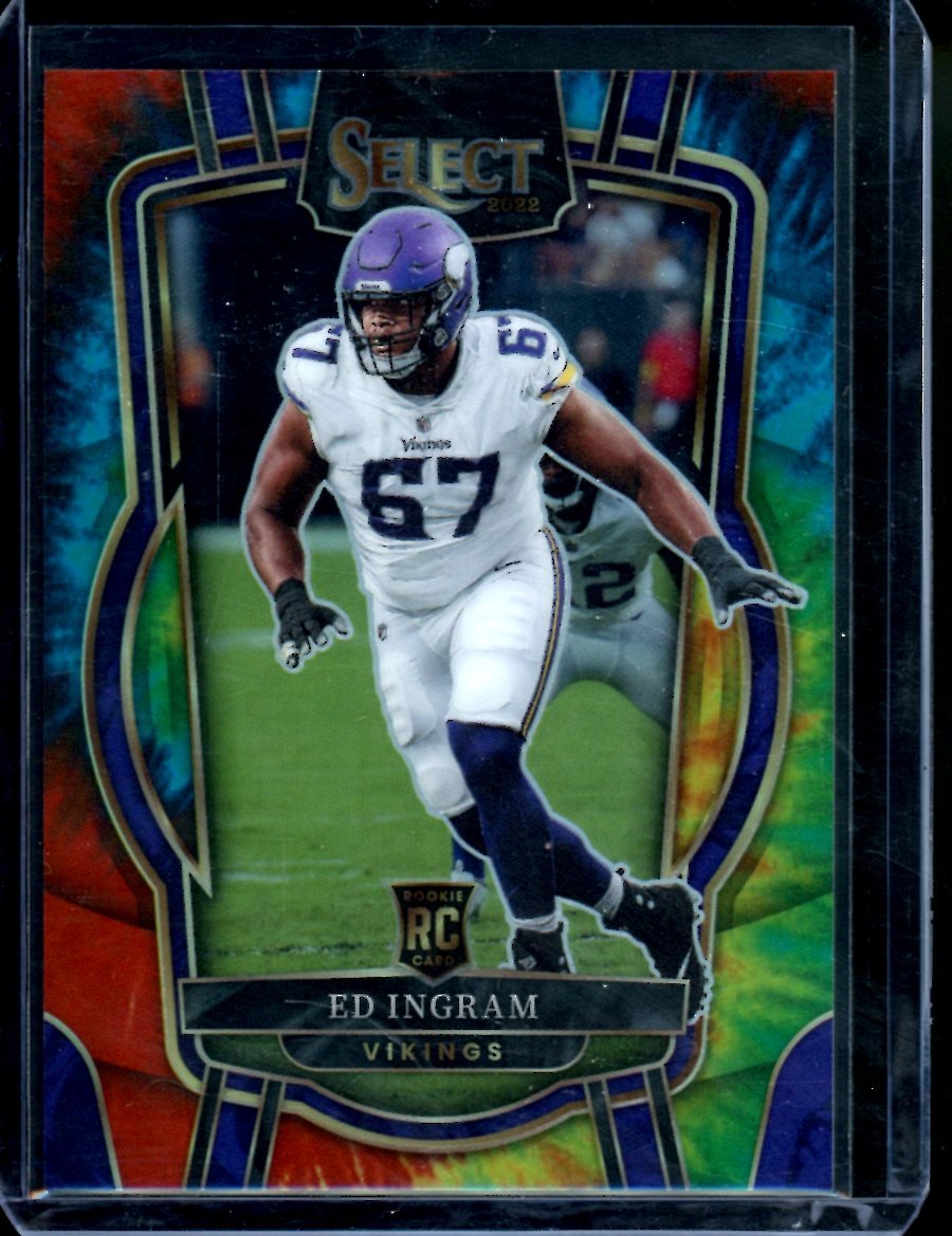 2022 Panini Select Ed Ingram Rookie Club Level Tye-Die /25 Vikings