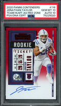 2020 Panini Contenders Jonathan Taylor Rookie Red Zone Variation Auto PSA 10/10 Colts