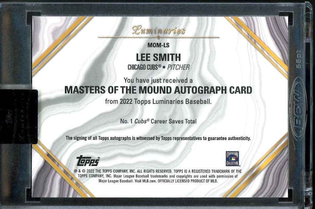 2022 Topps Luminaries Lee Smith Auto /15 Cubs
