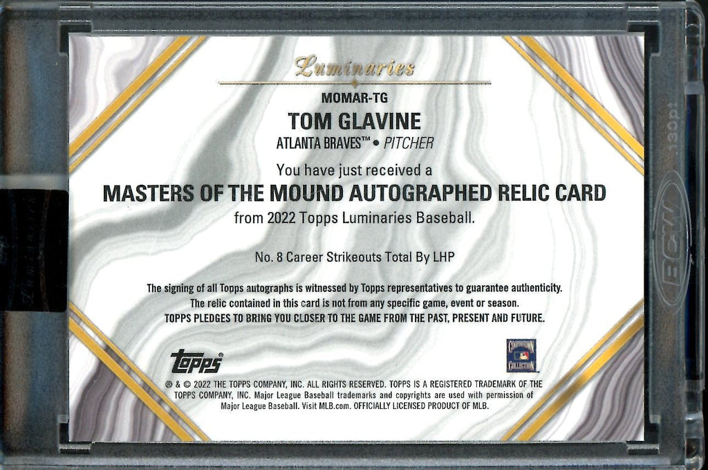 2022 Topps Luminaries Tom Glavine Patch Auto /15 Braves