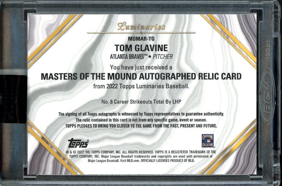 2022 Topps Luminaries Tom Glavine Patch Auto /15 Braves