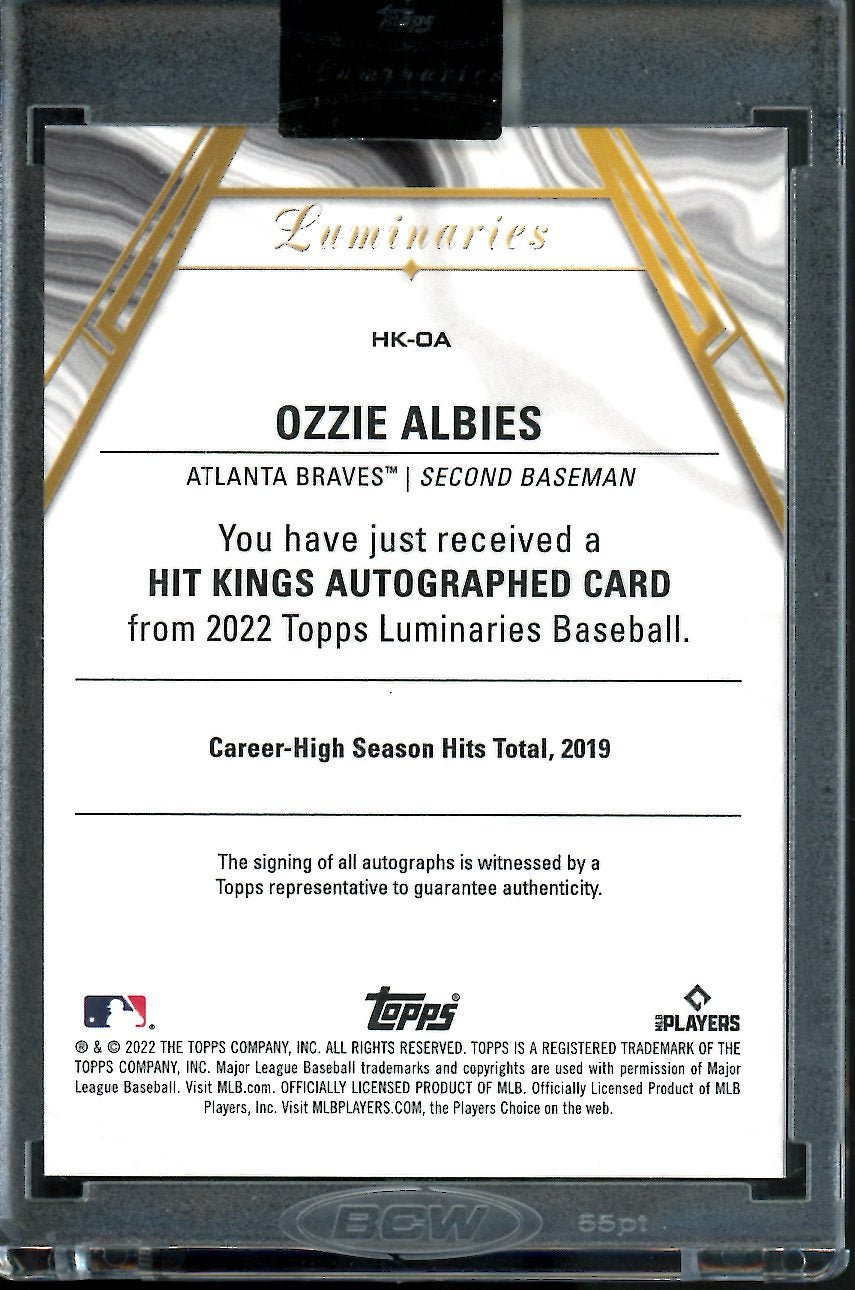 2022 Topps Luminaries Ozzie Albies Auto /15 Braves