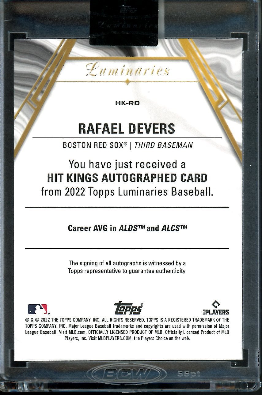 2022 Topps Luminaries Rafael Devers Auto /15 Red Sox