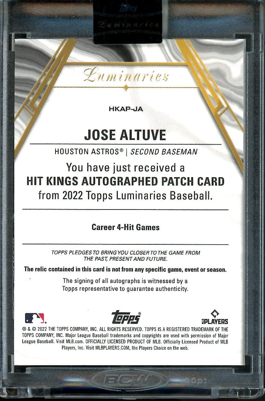 2022 Topps Luminaries Jose Altuve Patch Auto /15 Astros