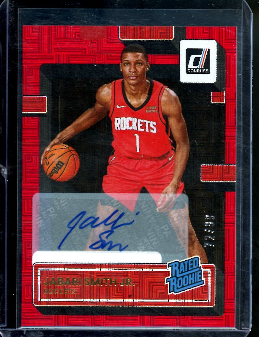2022/23 Panini Donruss Choice Jabari Smith Jr. Rookie Red Choice Auto /99 Rockets