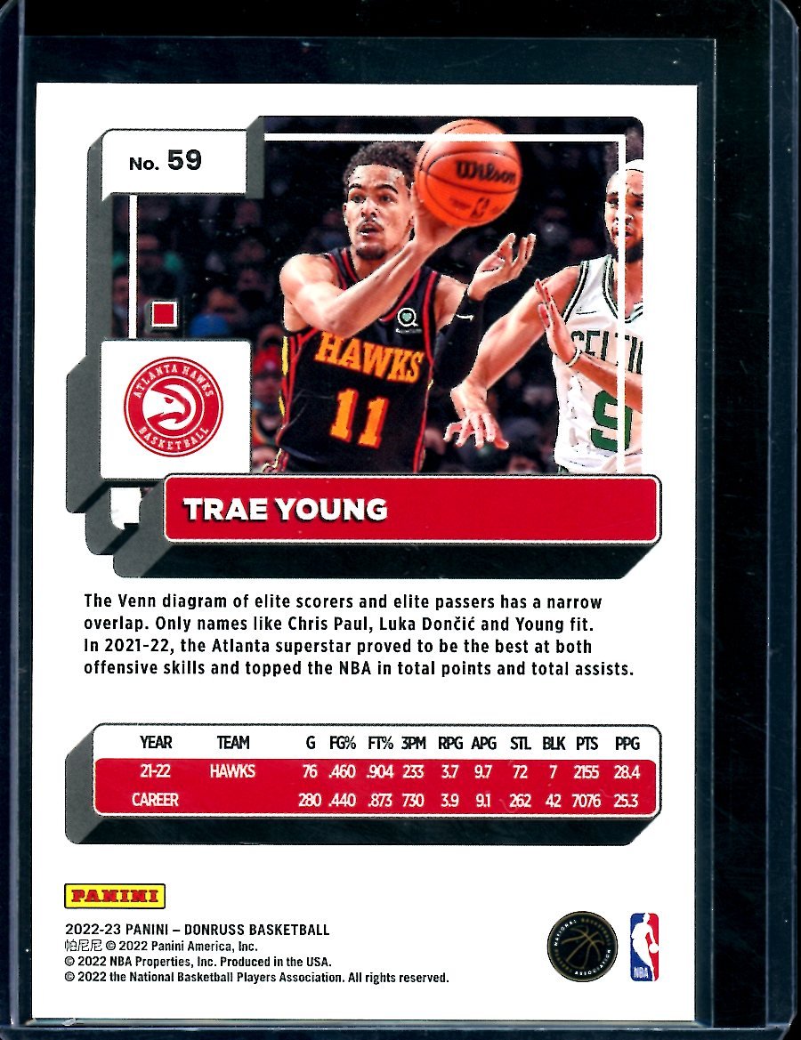 2022/23 Panini Donruss Choice Trae Young Black Gold /8 Hawks