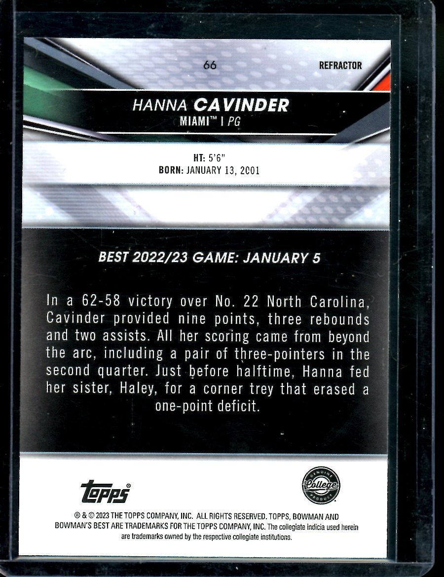 2023 Bowmans Best University Hanna Cavinder Refractor Miami