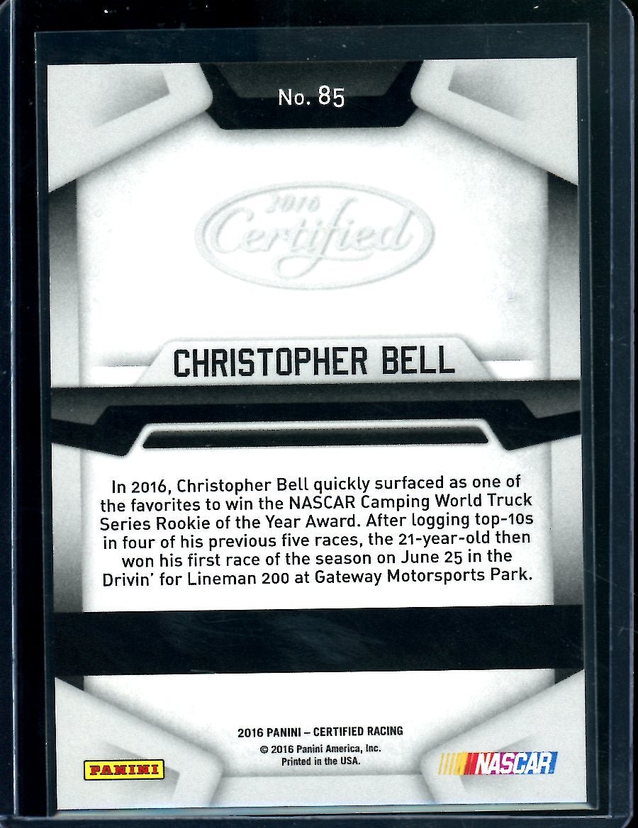 2016 Panini Certified Christopher Bell Rookie Purple /10 NASCAR