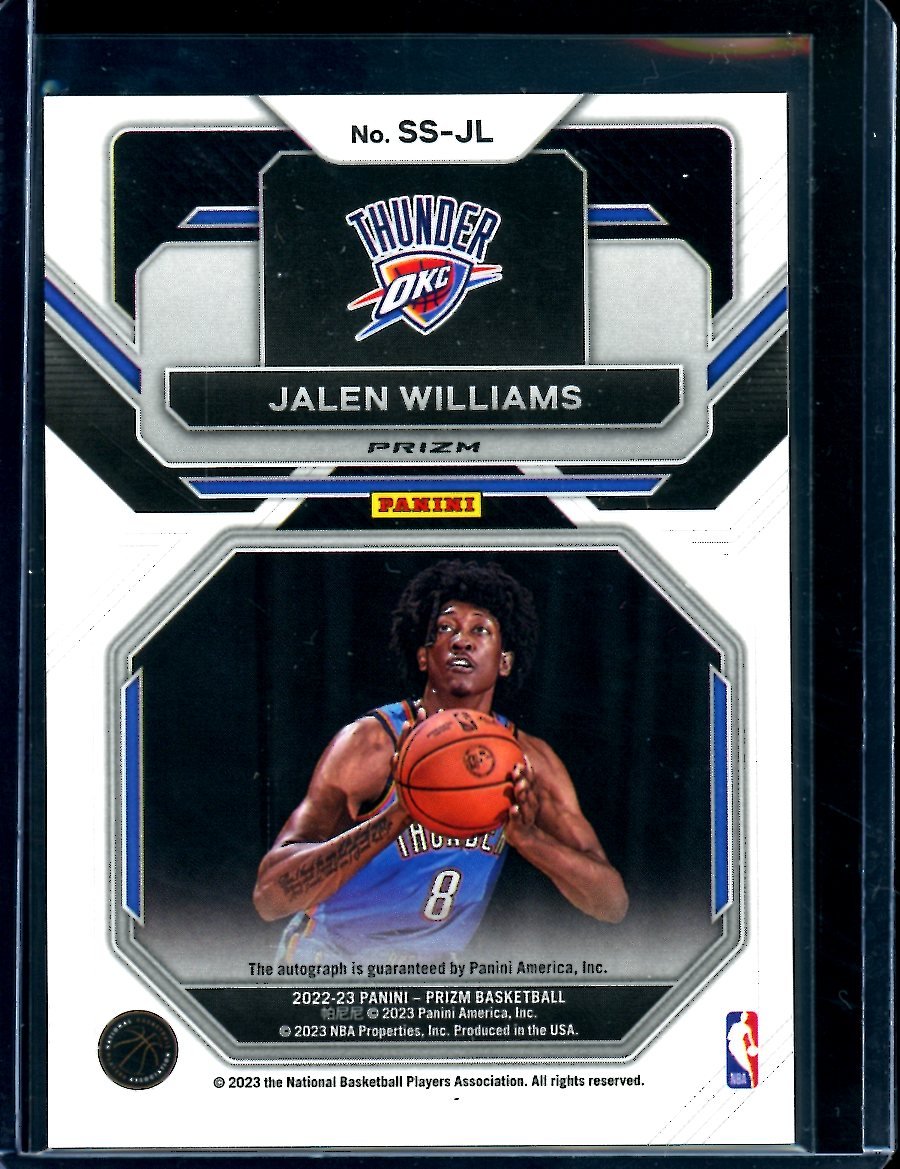 2022/23 Panini Prizm Choice Jalen Williams Rookie Sensational Signatures Auto Thunder