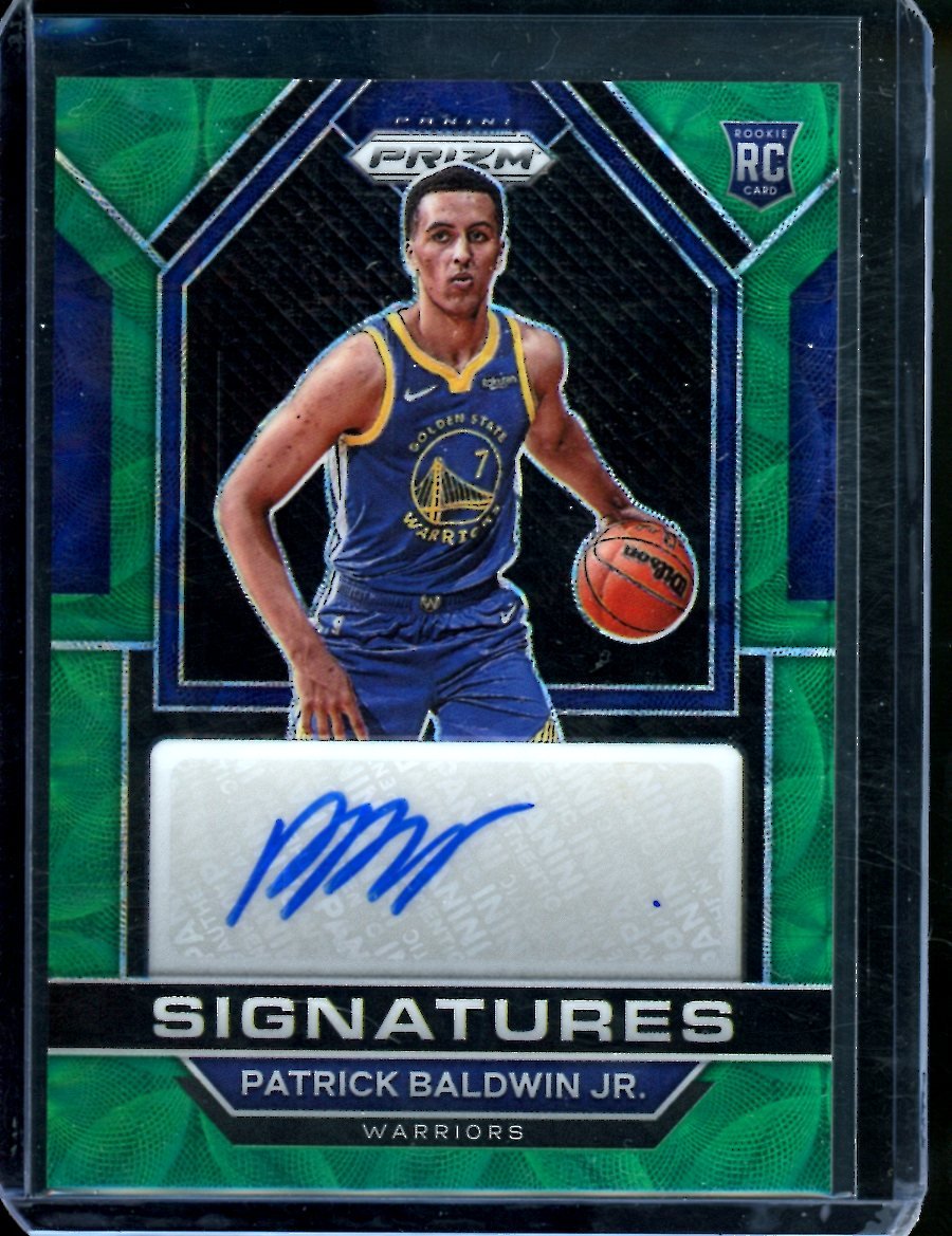 2022/23 Panini Prizm Choice Patrick Baldwin Jr. Rookie Auto Green Choice /8 Warriors