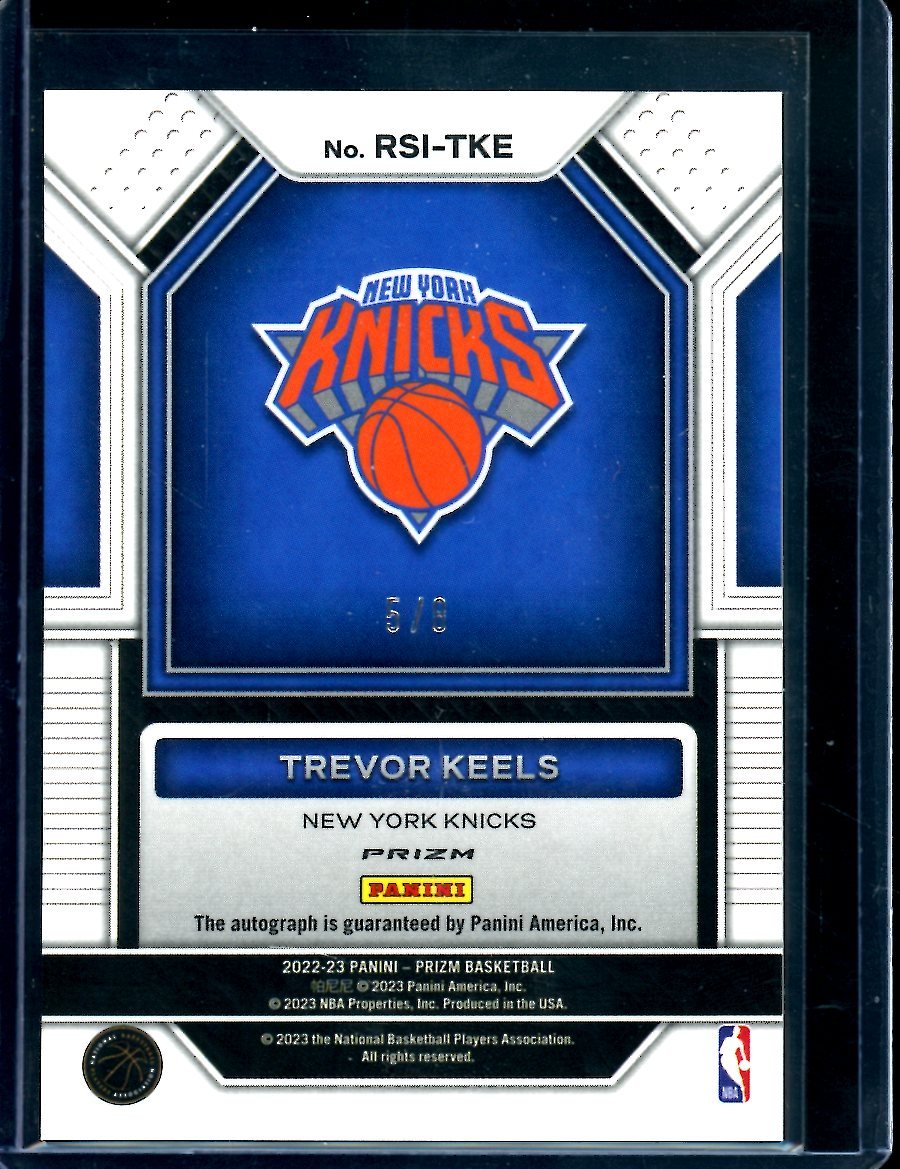 2022/23 Panini Prizm Choice Trevor Keels Rookie Auto Green Choice /8 Knicks