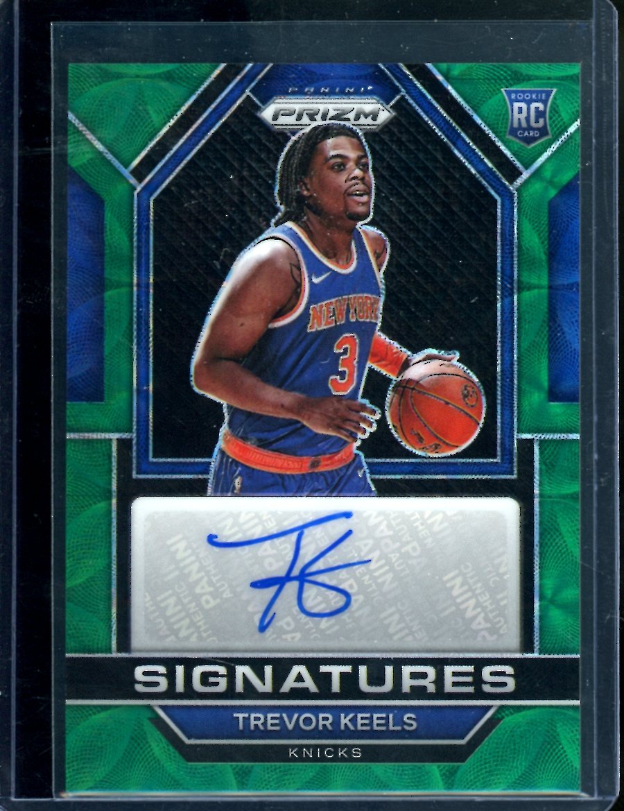 2022/23 Panini Prizm Choice Trevor Keels Rookie Auto Green Choice /8 Knicks