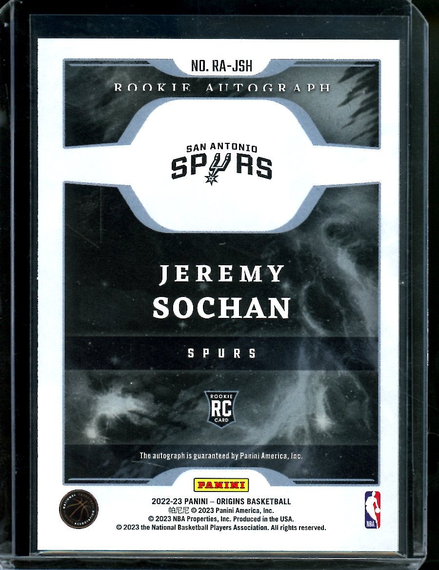 2022/23 Panini Origins Jeremy Sochan Rookie Auto Spurs