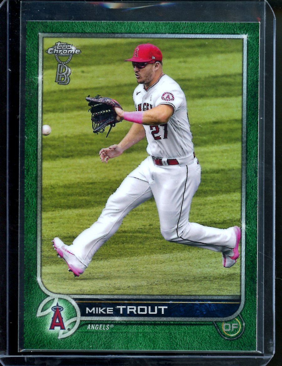 2022 Topps Chrome Ben Baller Mike Trout Green /99 Angels