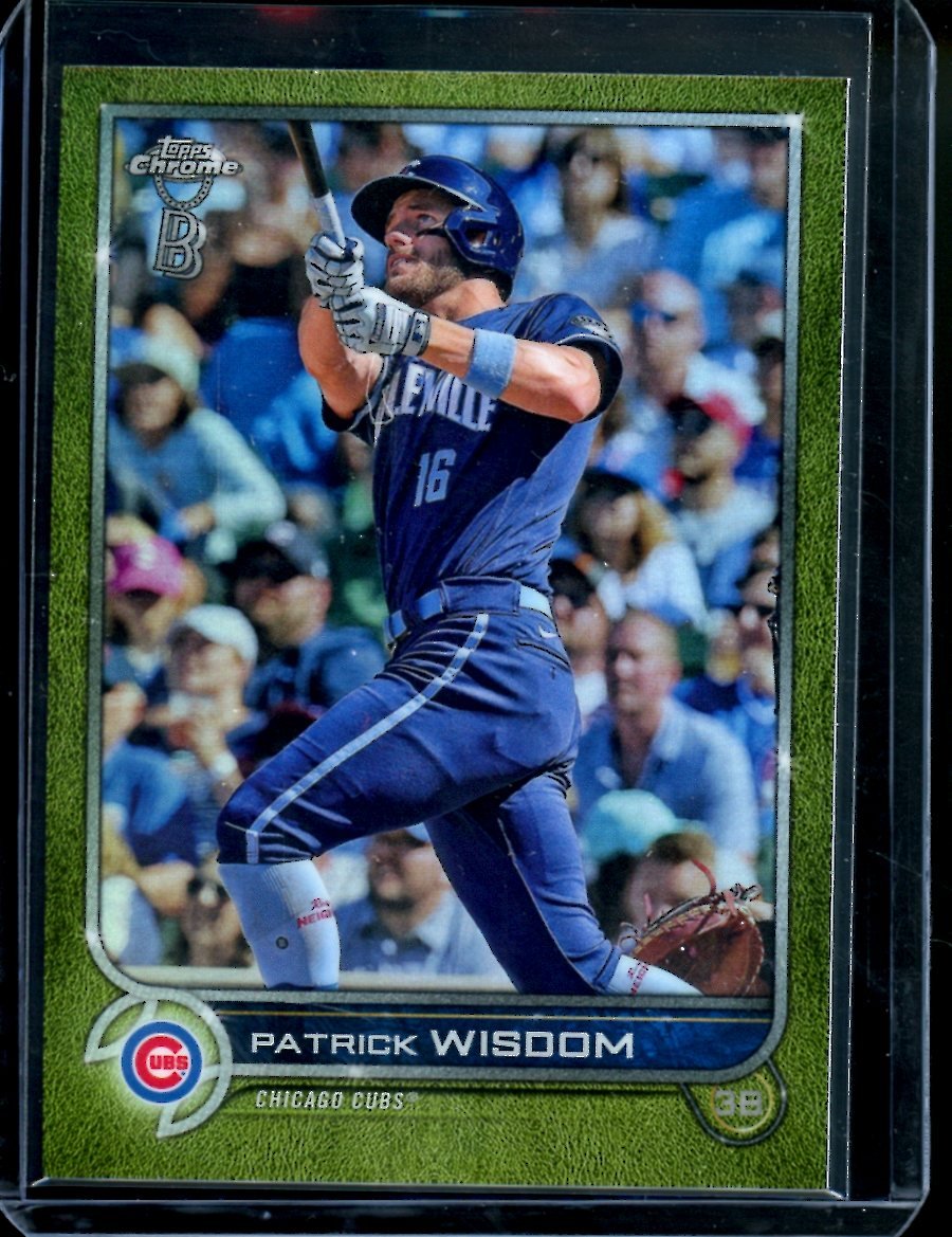 2022 Topps Chrome Ben Baller Patrick Wisdom Chartreuse /15 Cubs