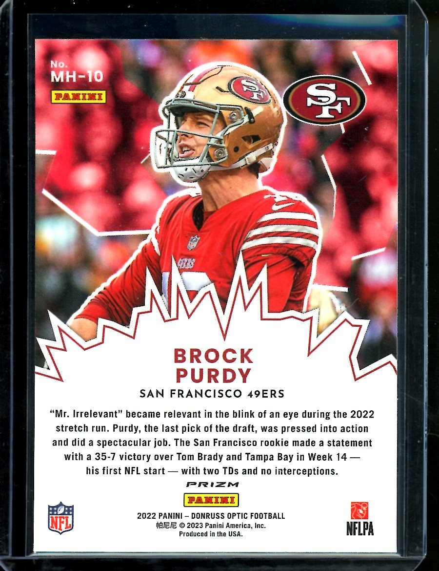 2022 Panini Optic Brock Purdy Rookie My House Holo 49ers