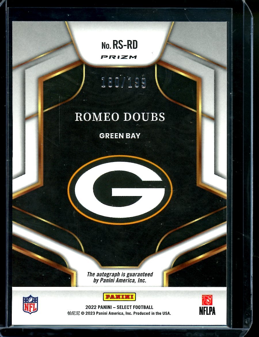 2022 Panini Select Romeo Doubs Rookie Auto /199 Packers