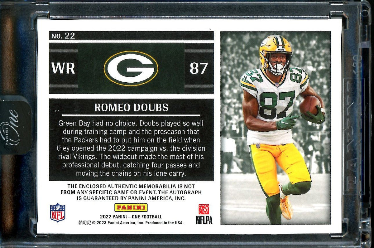 2022 Panini Panini One Romeo Doubs Rookie RPA /199 Packers
