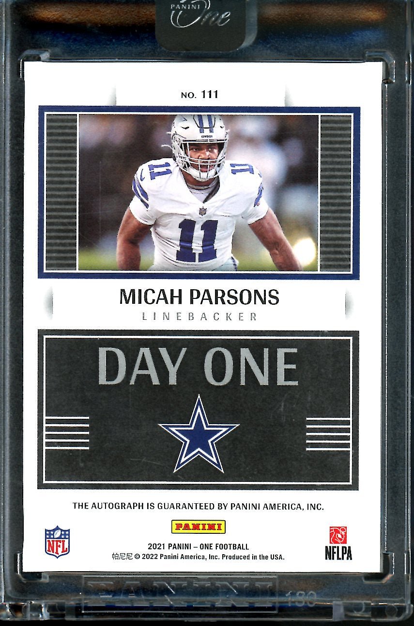2022 Panini Panini One Micah Parsons Day One Auto /99 Cowboys