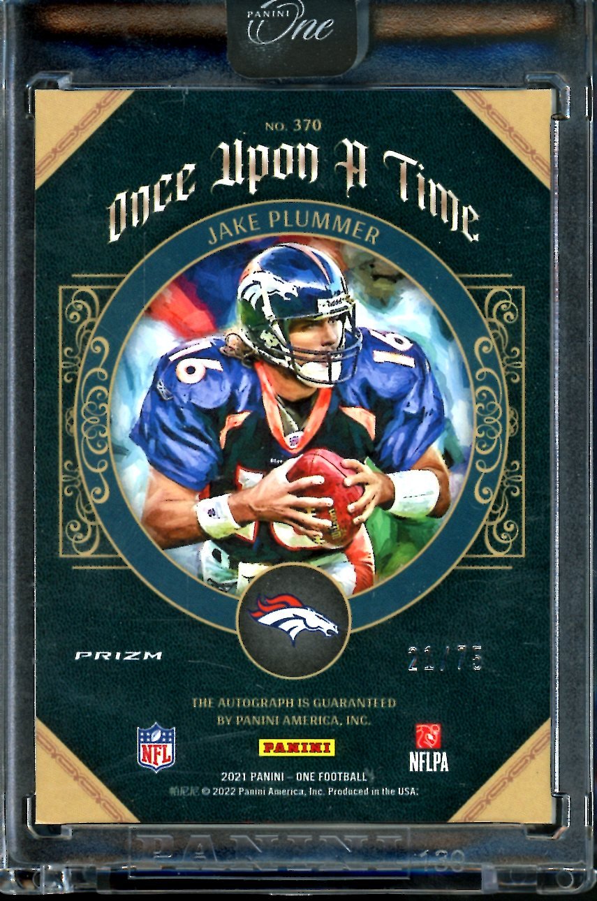 2022 Panini Panini One Jake Plummer Once Upon a Time /75 Broncos