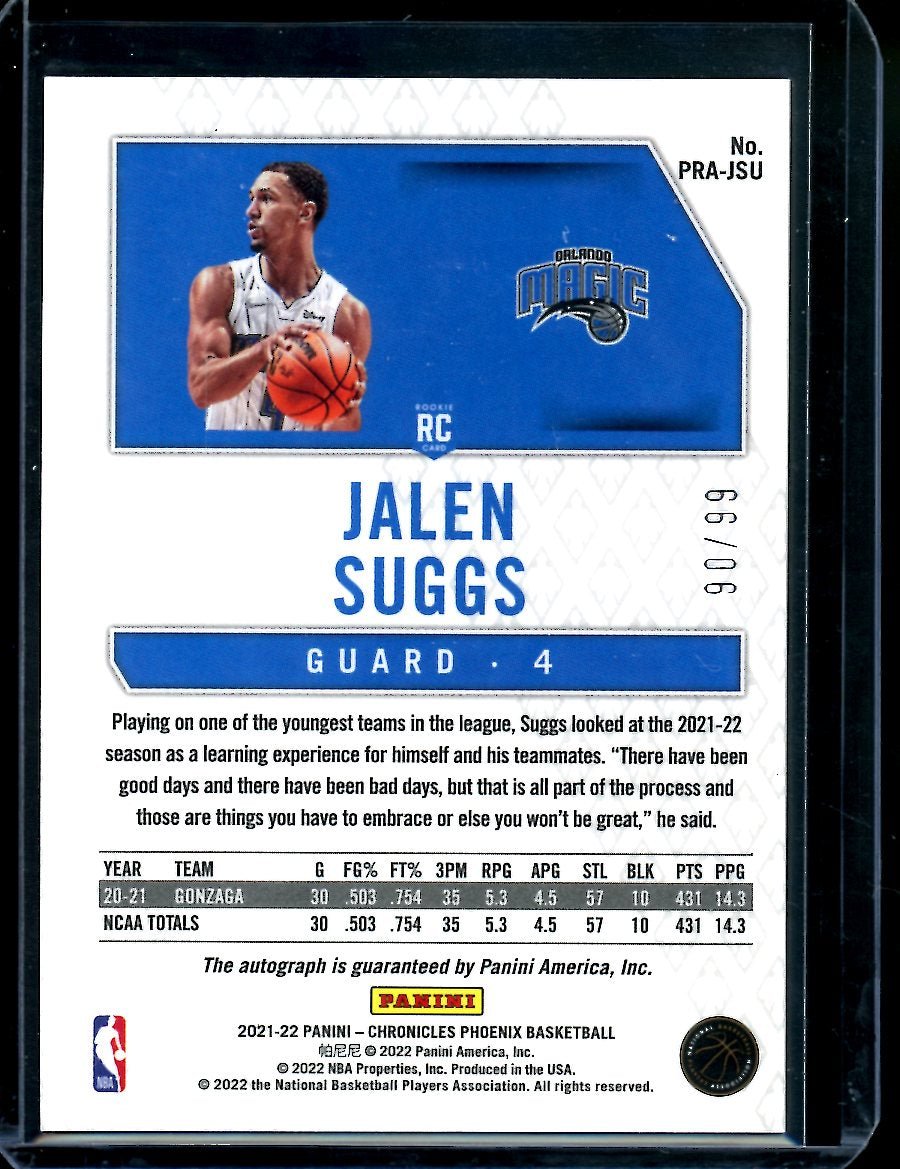 2021/22 Panini Chronicles Jalen Suggs Rookie Auto /99 Magic