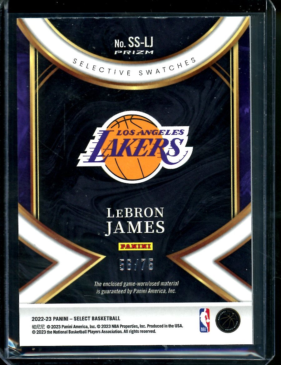 2022/23 Panini Select LeBron James Patch Blue /75 Lakers