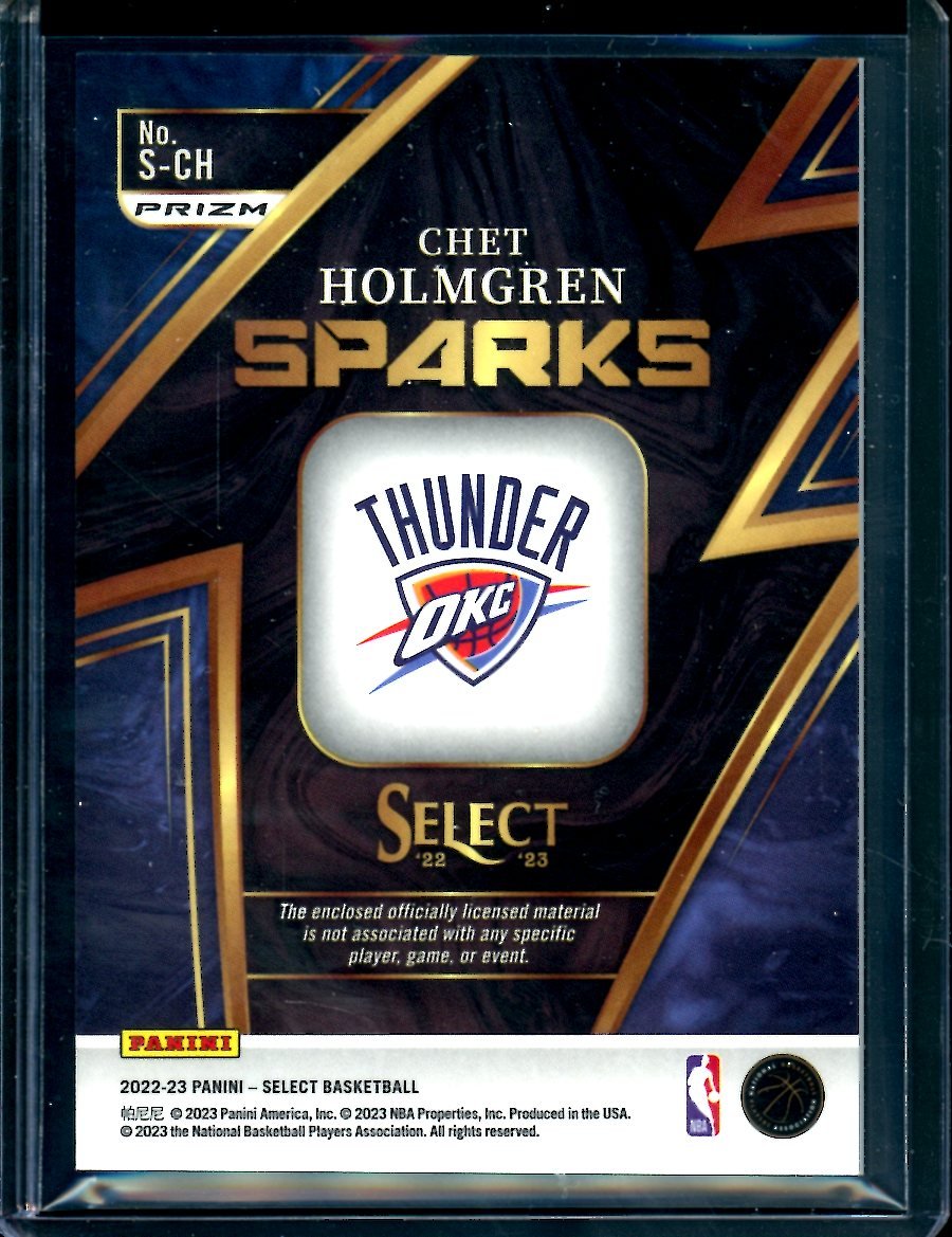 2022/23 Panini Select Chet Holmgren Rookie Patch Thunder