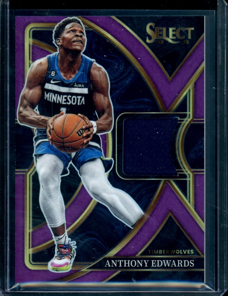 2022/23 Panini Select Anthony Edwards Patch Purple /99 Timberwolves