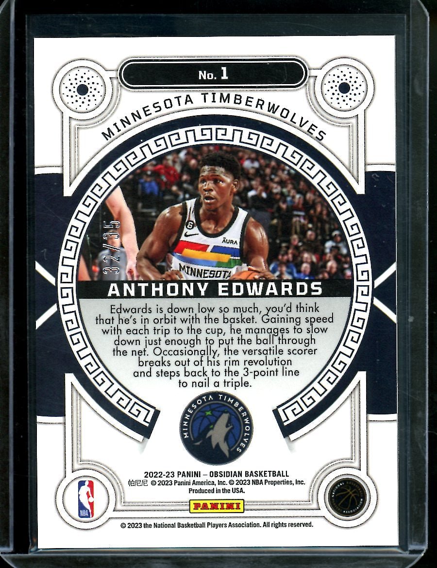 2022/23 Panini Obsidian Anthony Edwards Orbital Orange /35 Timberwolves