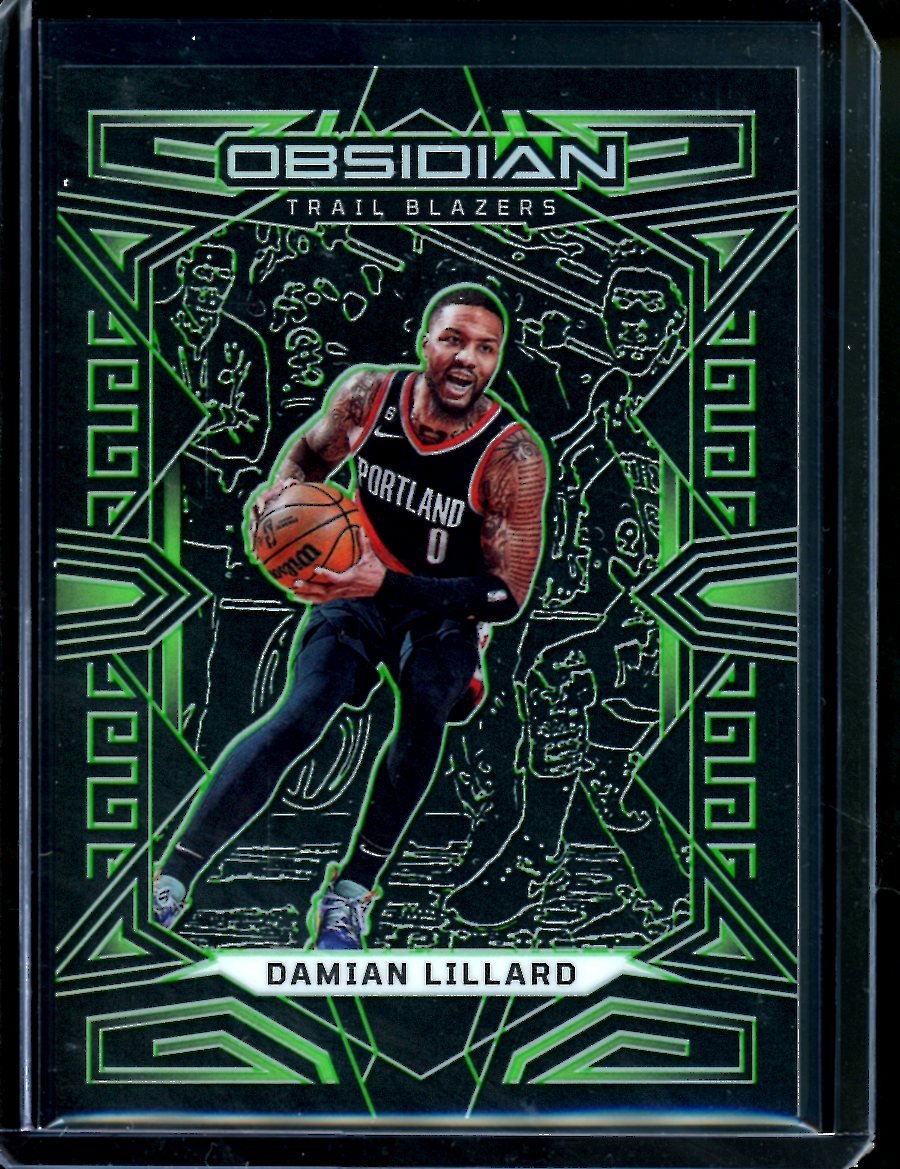 2022/23 Panini Obsidian Damian Lillard Green /25 Trailblazers