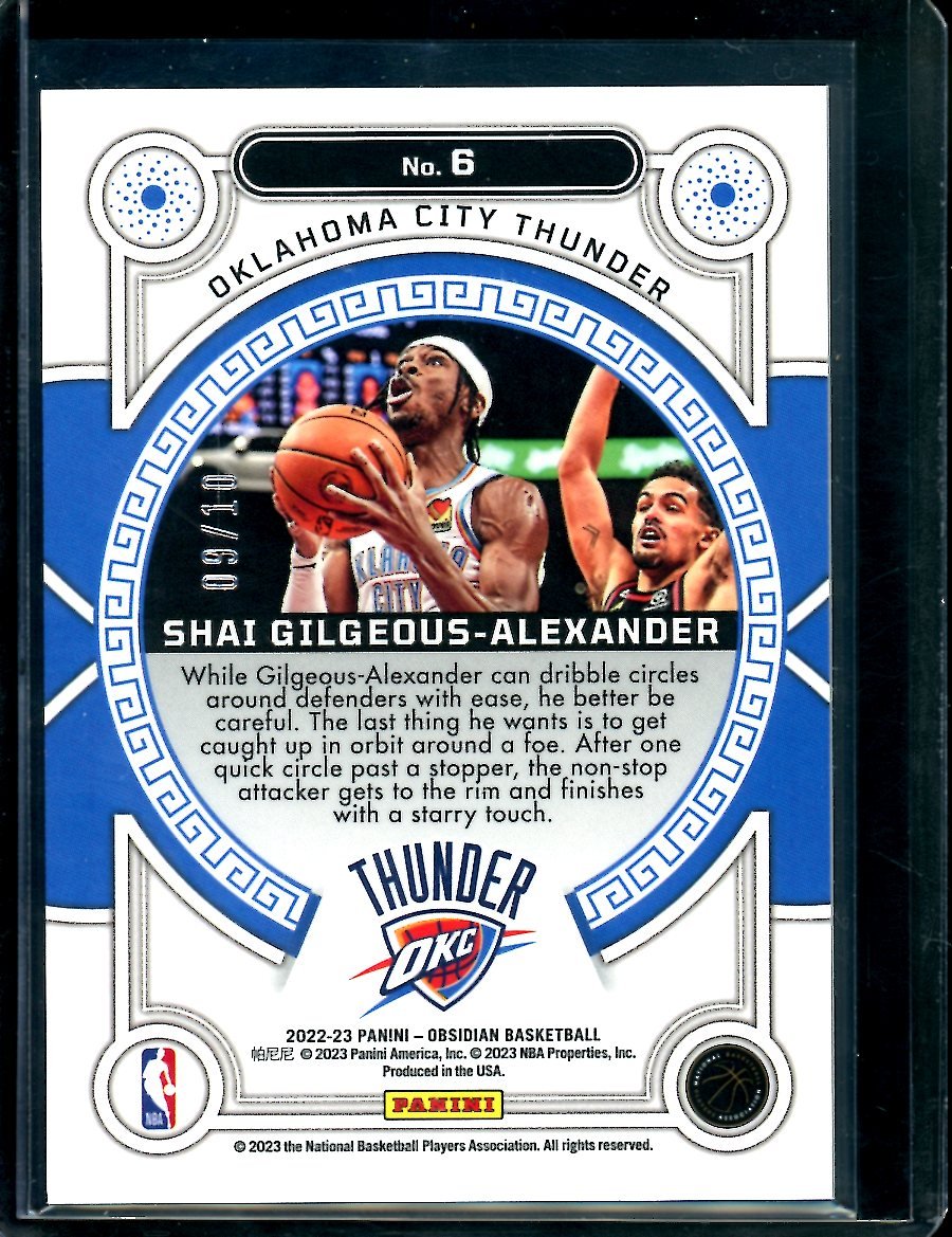 2022/23 Panini Obsidian Shai Gilgeous-Alexander Orbital Gold /10 Thunder