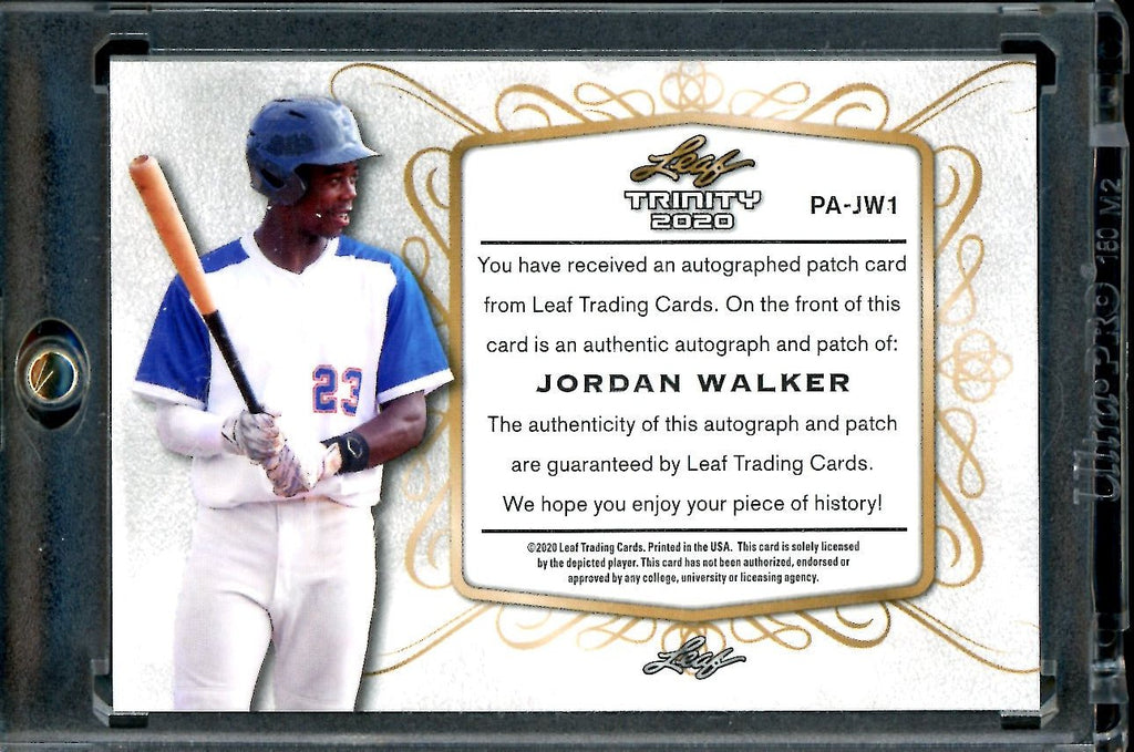2020 Leaf Trinity Jordan Walker Rookie XRC Patch Auto Cardinals