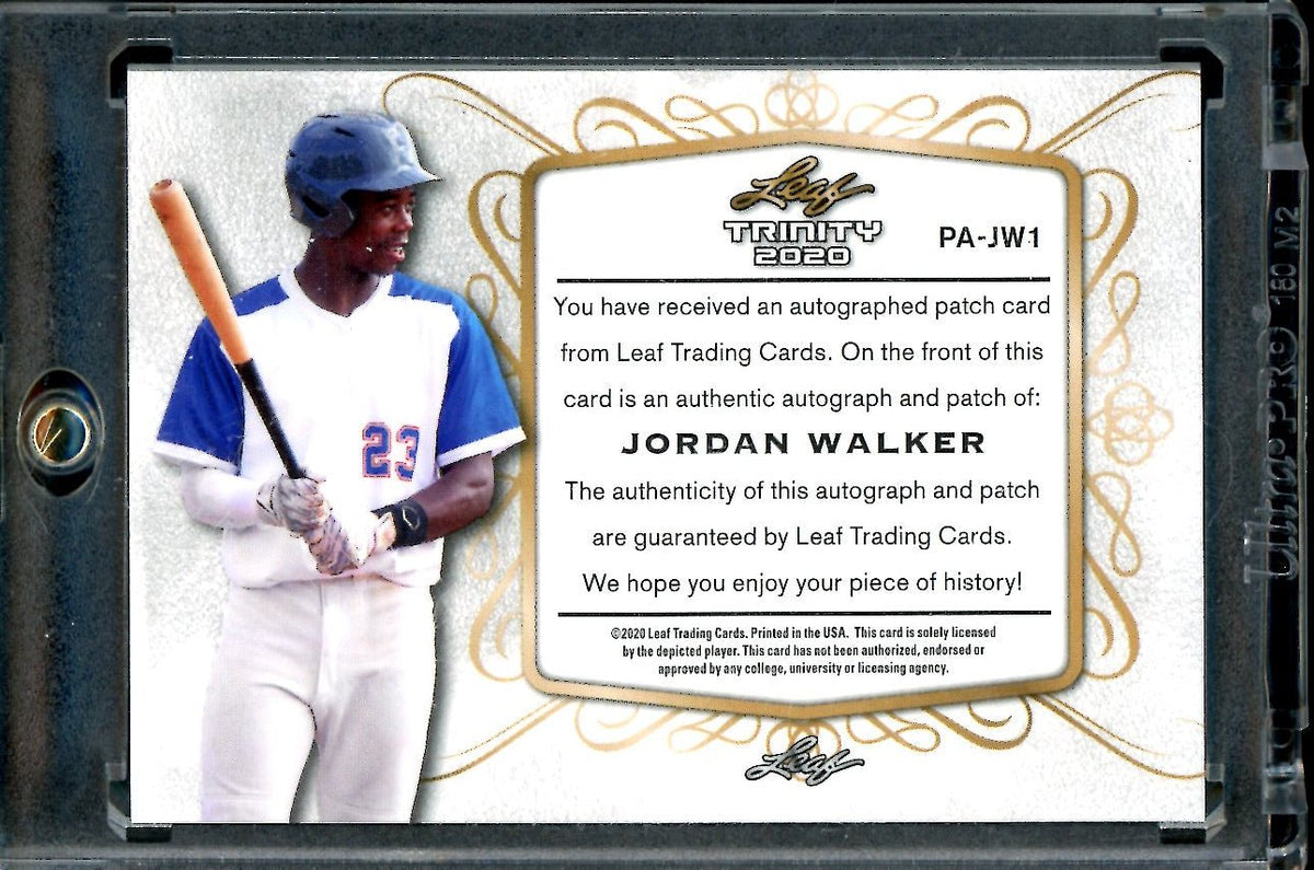 2020 Leaf Trinity Jordan Walker Rookie XRC Patch Auto Cardinals