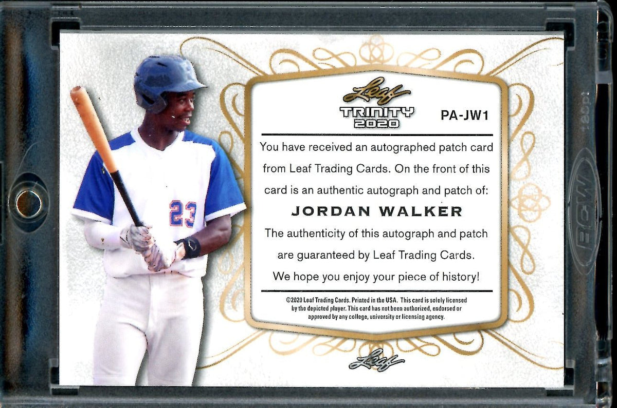 2020 Leaf Trinity Jordan Walker Rookie XRC Patch Auto /50 Cardinals