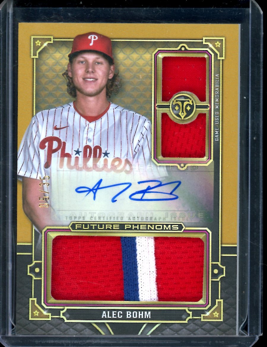 2022 Topps Triple Threads Alec Bohm Patch Auto /25 Phillies