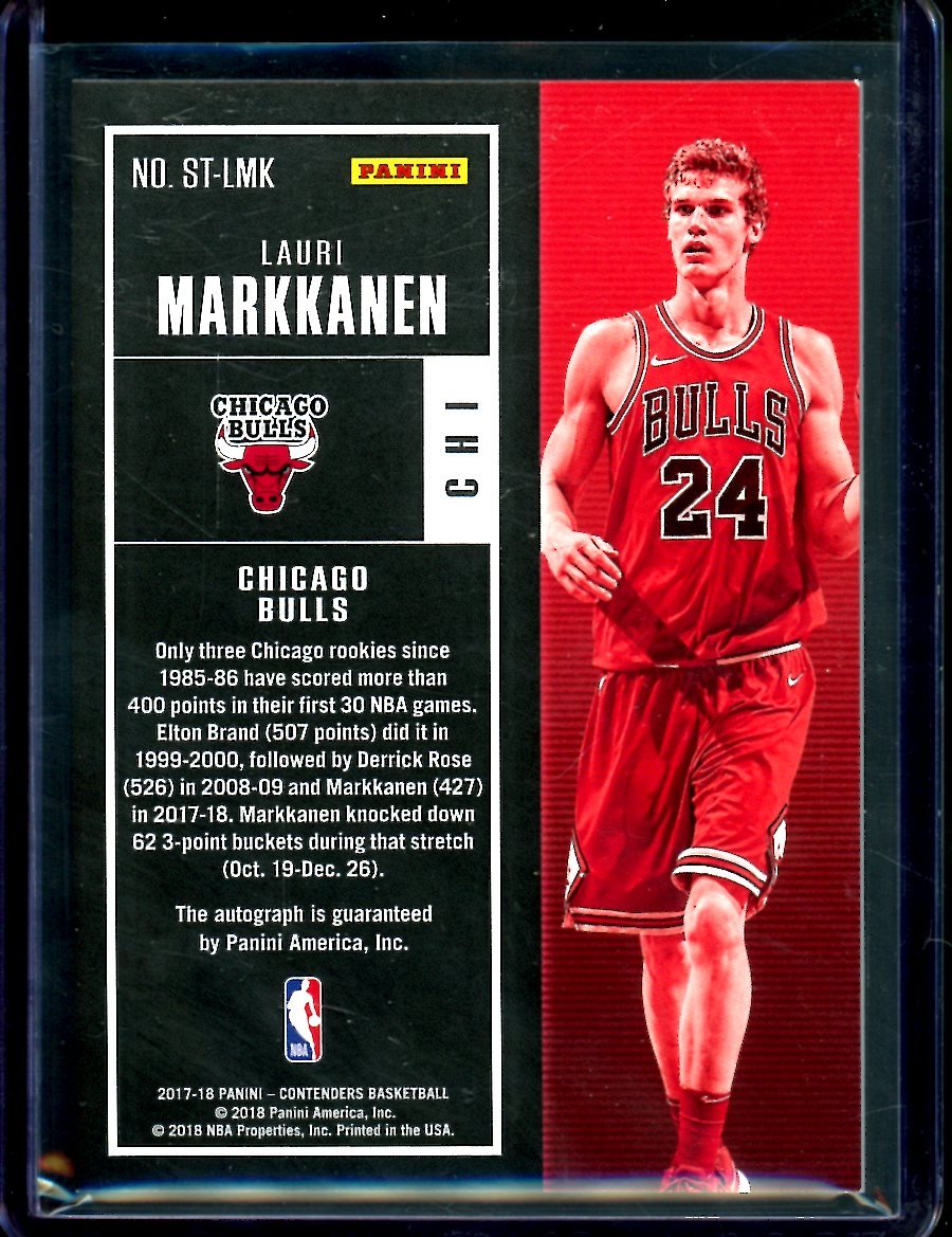 2017/2018 Panini Contenders Lauri Markkanen Rookie Auto Jazz