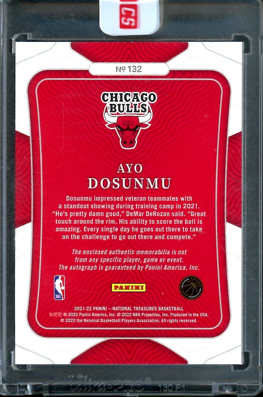 2021/22 Panini National Treasures Ayo Dosunmu Rookie Auto RPA /8 Bulls