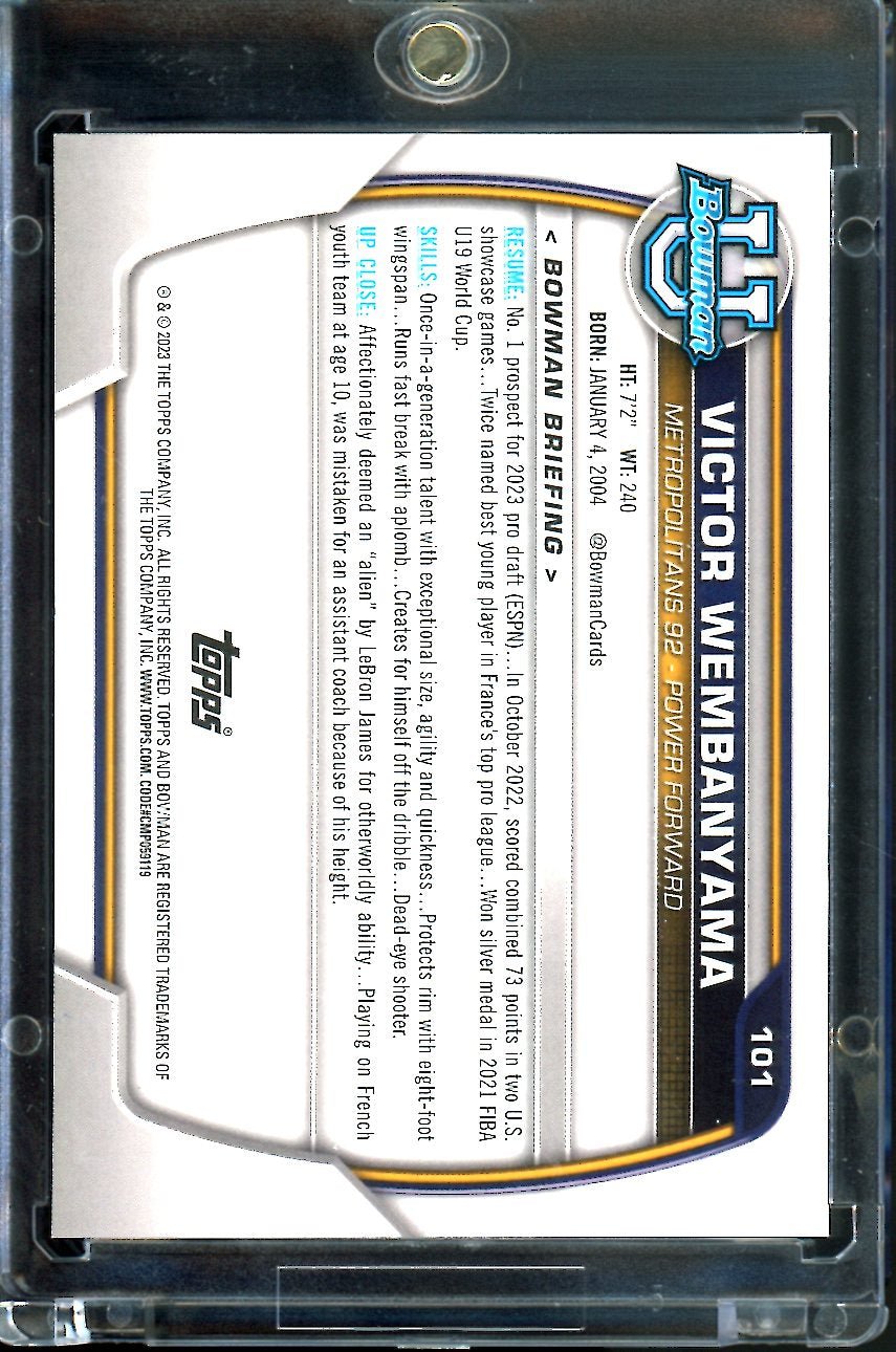 2023 Bowmans University Victor Wembanyama 1st Bowman SP Spurs