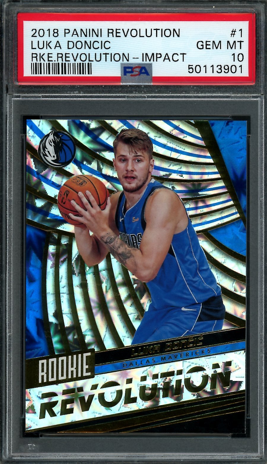 2018/19 Panini Revolution Luka Doncic Rookie Revolution PSA 10 Mavericks